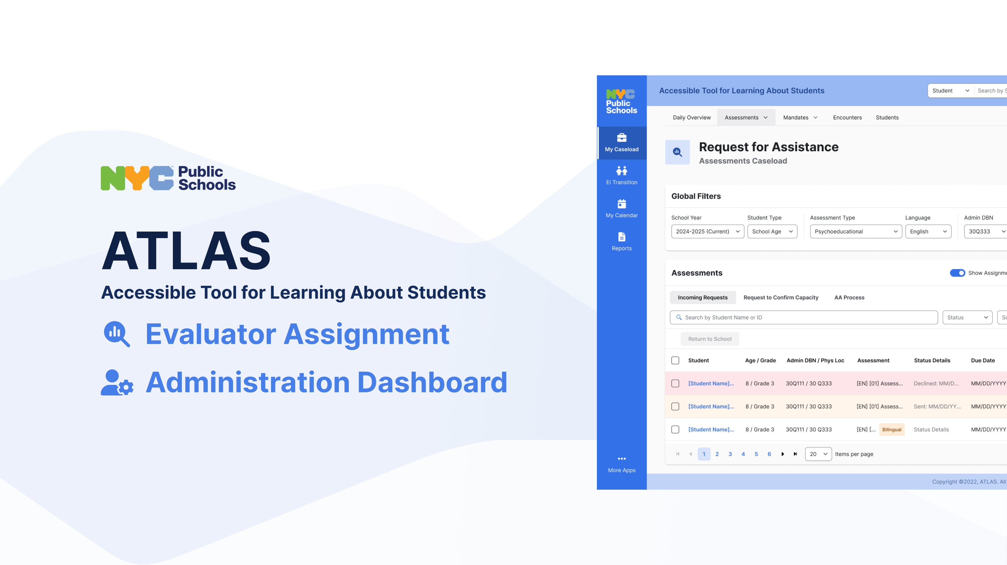 ATLAS evaluator assignment dashboard